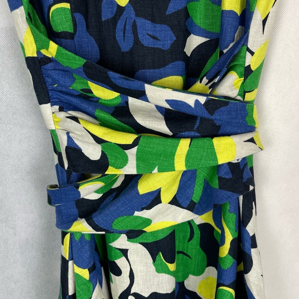HOBBS Twitchill Fit & Flare Midi 100% Linen Midi Dress Floral Retro Cott… - Picture 5 of 9